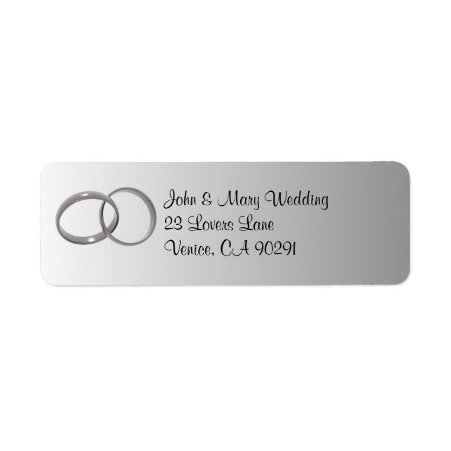 wedding rings address label (Front)