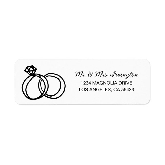Wedding Rings Address Label (Front)