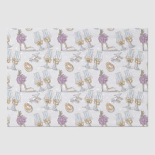 Wedding Rings And Champagne Tissue Paper