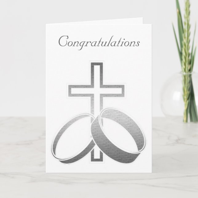Wedding Rings and Cross Art Card (Front)