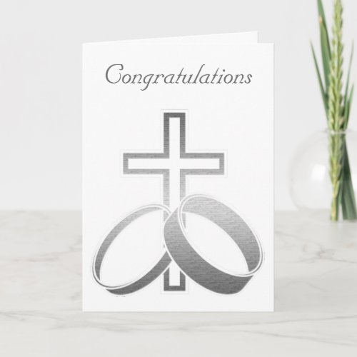 Wedding Rings and Cross Art Card