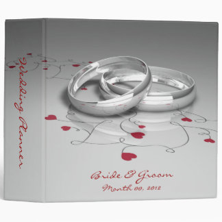 Wedding Rings and Hearts Wedding Planner Binder