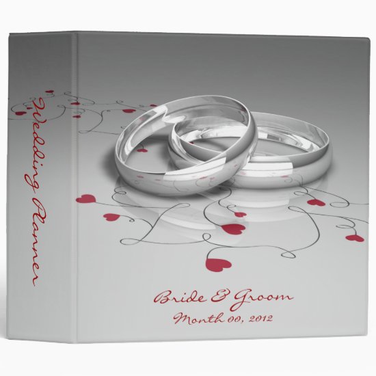 Wedding Rings and Hearts Wedding Planner Binder