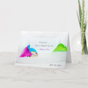 wedding rings and rose petals card