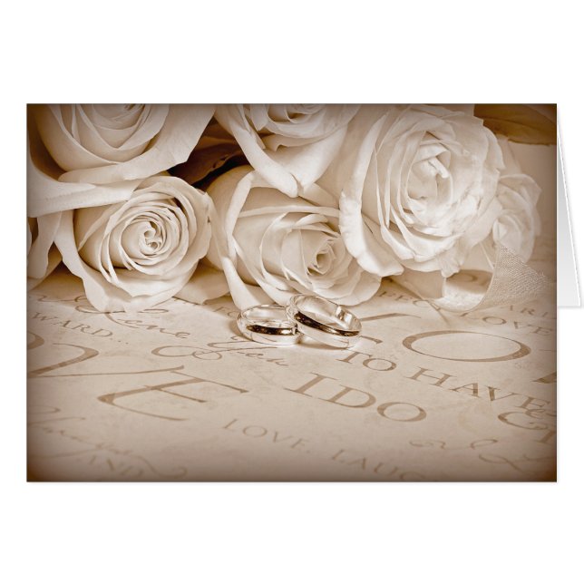 Wedding rings and roses cards (Front Horizontal)