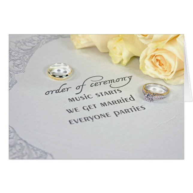 Wedding Rings and Roses Cards (Front Horizontal)