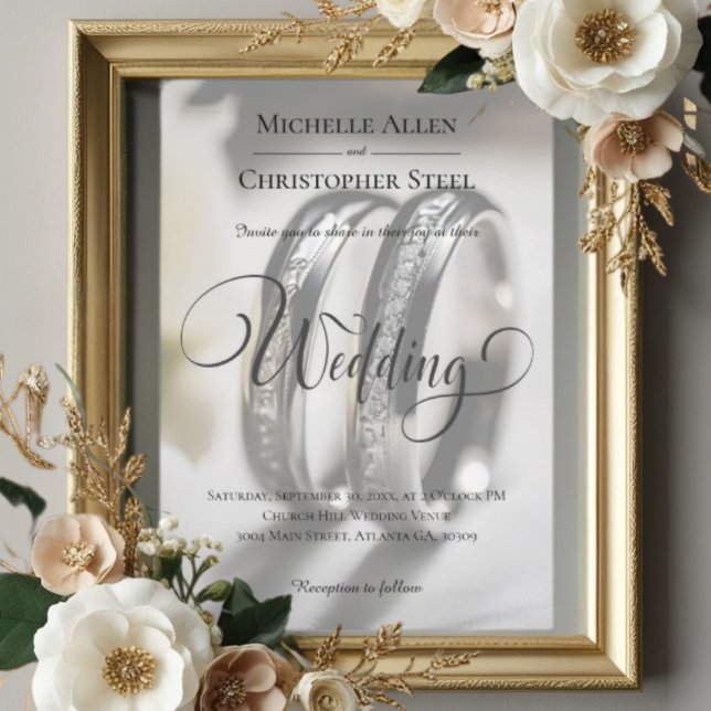 Wedding Rings Announcement Invitation (Creator Uploaded)