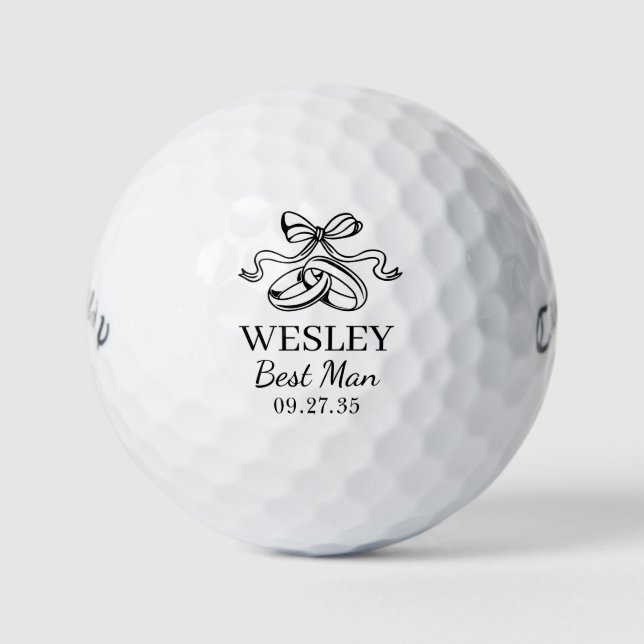 Wedding Rings Best Man Golf Balls (Front)