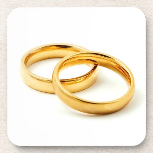 Wedding rings beverage coaster