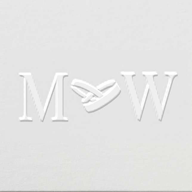 Wedding Rings Bride Groom Wedding 2 Init Monogram Embosser (Design)