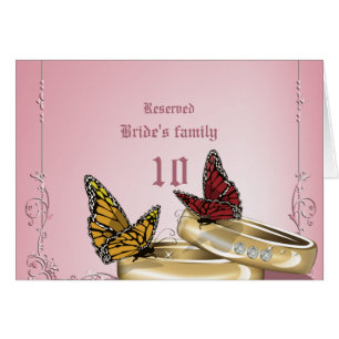 Wedding Rings & Butterflies Weding Table Numbers