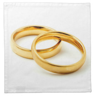 Wedding rings cloth napkin