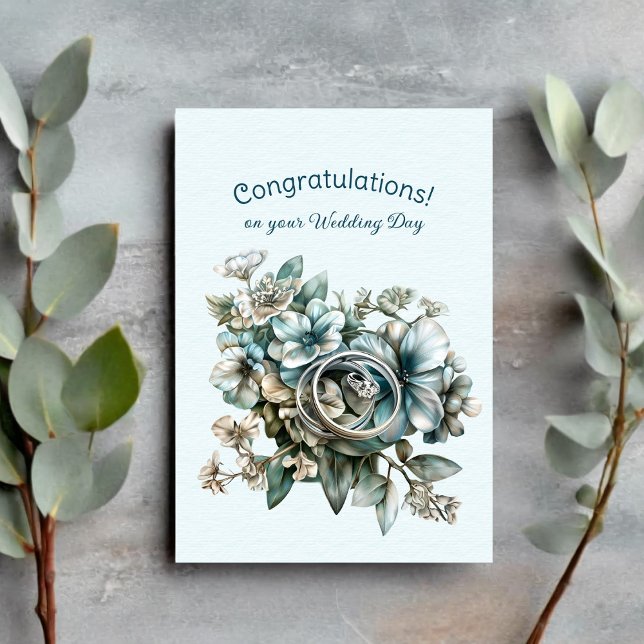  Wedding Rings Congratulations on your Wedding Day Card (Creator Uploaded)