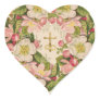 Wedding Rings Cross Vintage Cherry Blossoms Heart Sticker