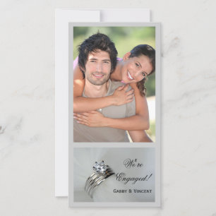 Wedding Rings Engagement Announcement Photo Card