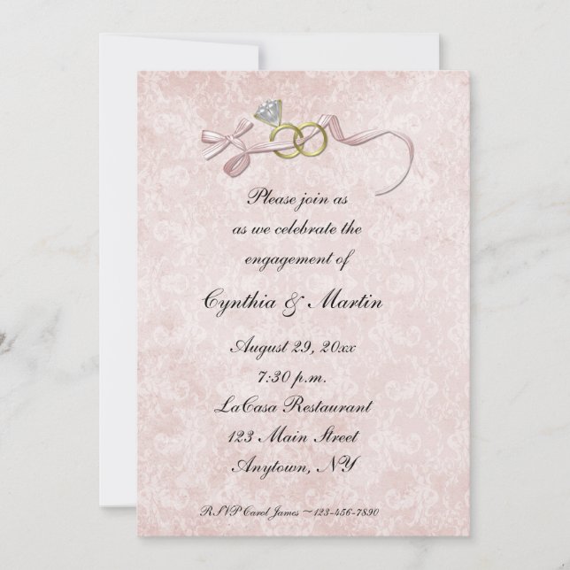 Wedding Rings Engagement Invitation (Front)