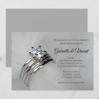 Wedding Rings Engagement Party Invitation