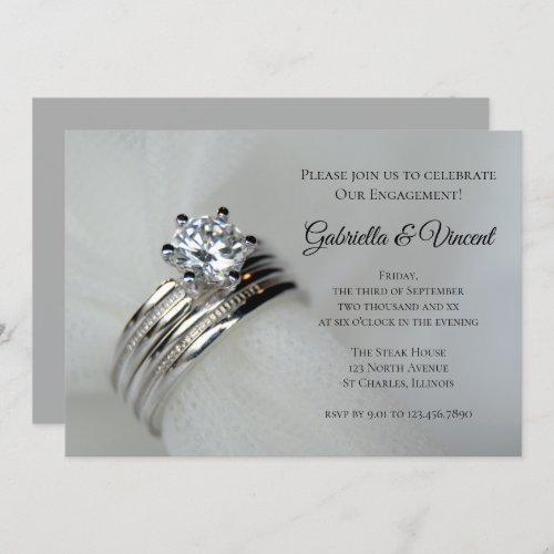 Wedding Rings Engagement Party Invitation