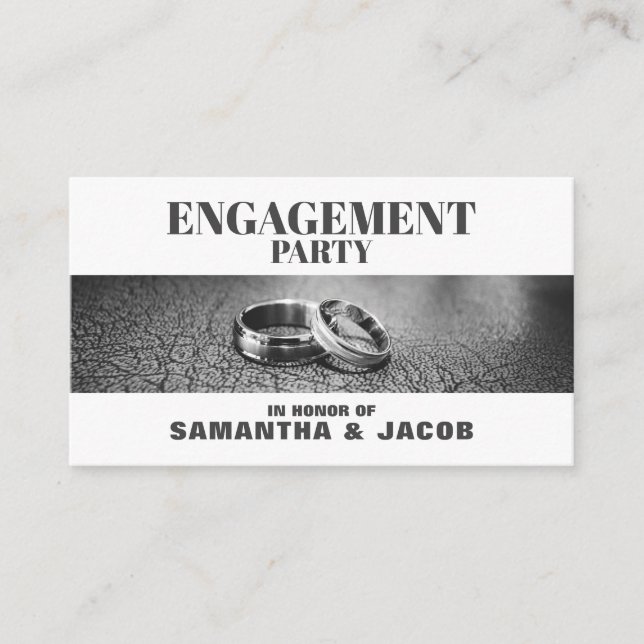 Wedding Rings, Engagement Party Ticket Invitation (Front)