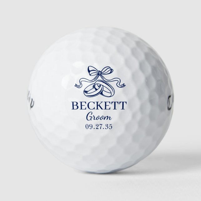 Wedding Rings Groom Golf Balls (Front)