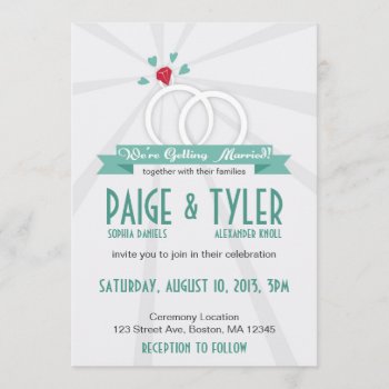 Wedding Rings Invitation by wrkdesigns at Zazzle