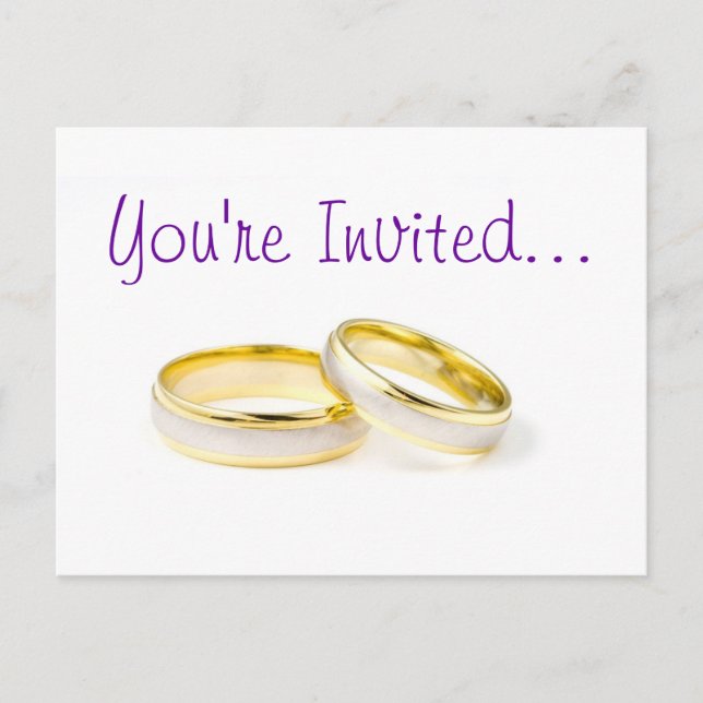 Wedding Rings Invitation Postcard (Front)