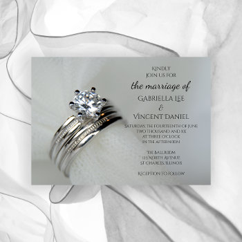 Wedding Rings Marriage Invitation by loraseverson at Zazzle