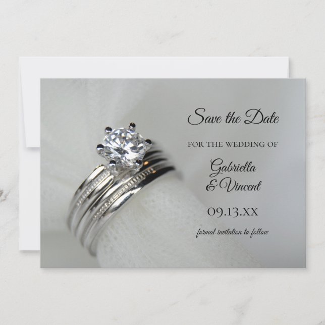 Wedding Rings Marriage Save the Date (Front)