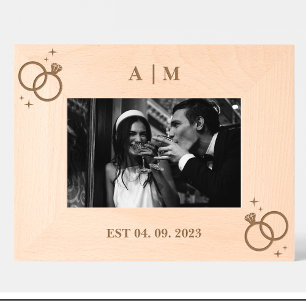 Wedding Rings Monogram Custom Wood Frames