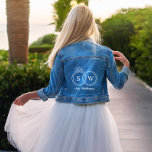 Wedding Rings Monogram Personalized Denim Jacket<br><div class="desc">Personalized bridal themed design.</div>