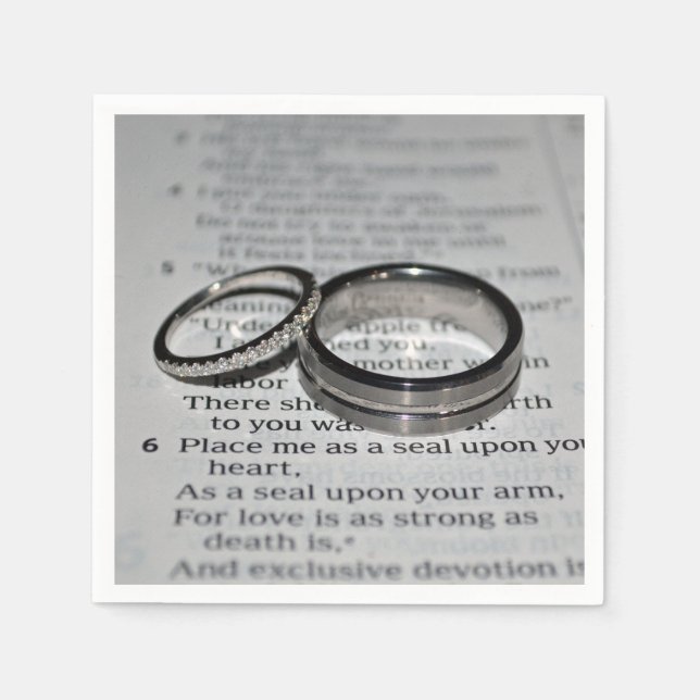 Wedding Rings Napkin Set (Front)