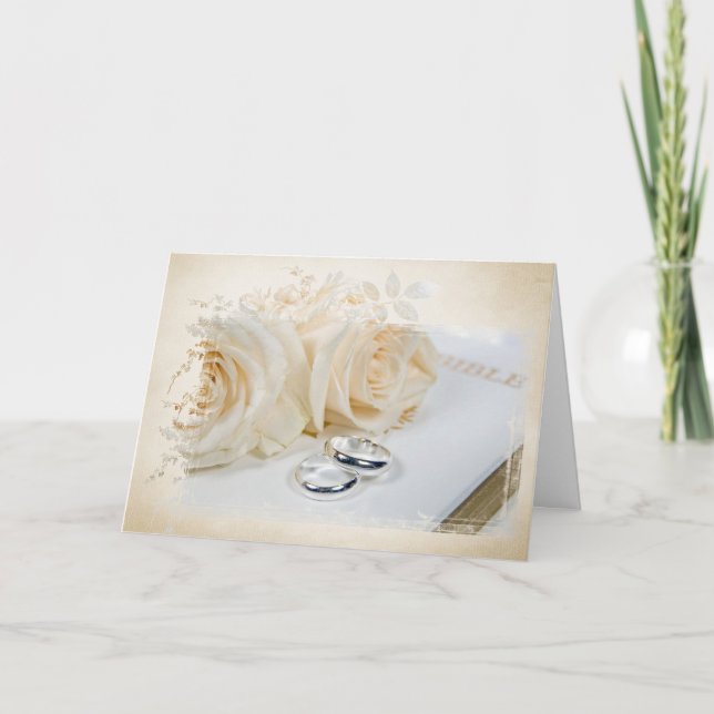 Wedding Rings on Bible Card (Front)