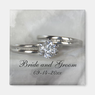 Wedding Rings on Gray Magnet
