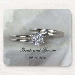 Wedding Rings on Gray Mouse Pad