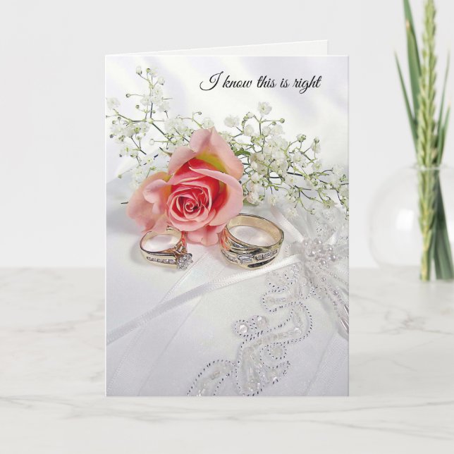 Wedding Rings On Satin Pillow Card (Front)