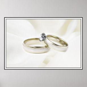 Wedding Rings on Satin Poster