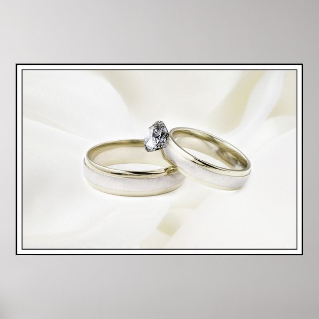 Wedding Rings on Satin Poster (Front)