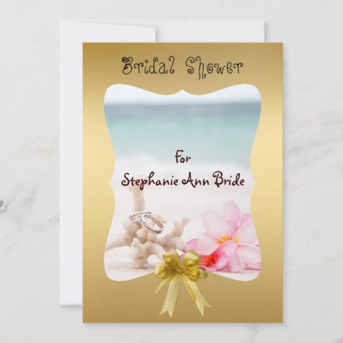 Wedding Rings On The Beach Bridal Shower Card