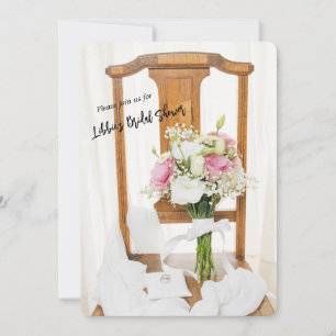 Wedding Rings On White Pillow Bridal Shower Invite