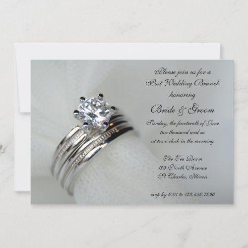 Wedding Rings Post Marriage Brunch Invitation