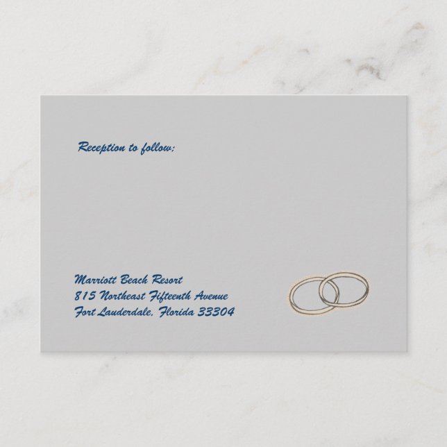 Wedding Rings Reception Enclosure Card (Front)