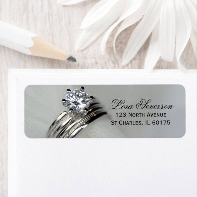 Wedding Rings Return Address Label (Insitu)