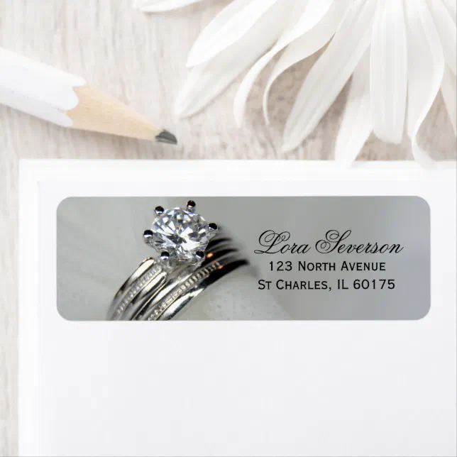 Wedding Rings Return Address Label Zazzle