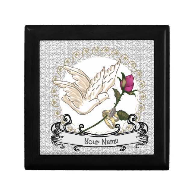 Wedding Rings Rose custom Gift Box (Front)