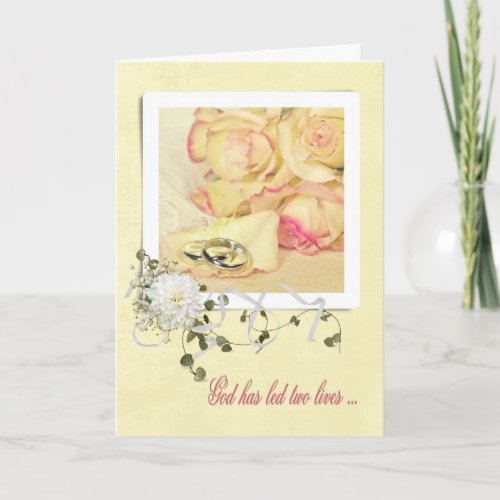 Wedding Rings Rose Petal Card