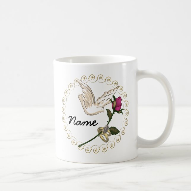 Wedding Rings Rose wedding mug (Right)