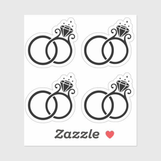 Wedding rings stickers | Zazzle.com
