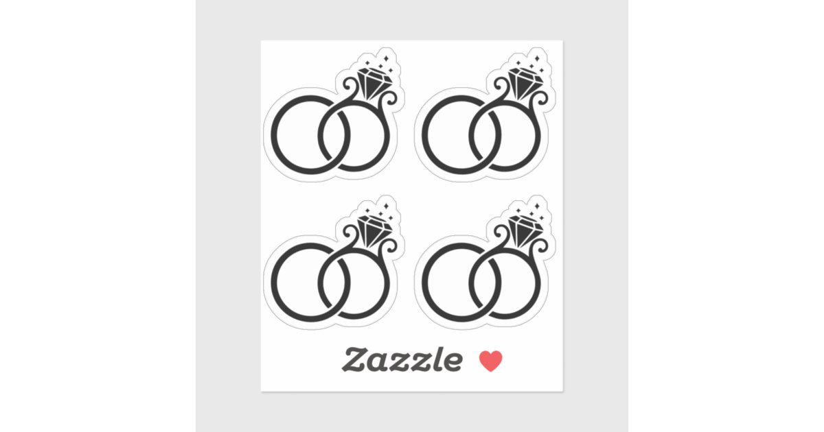 Wedding rings stickers Zazzle