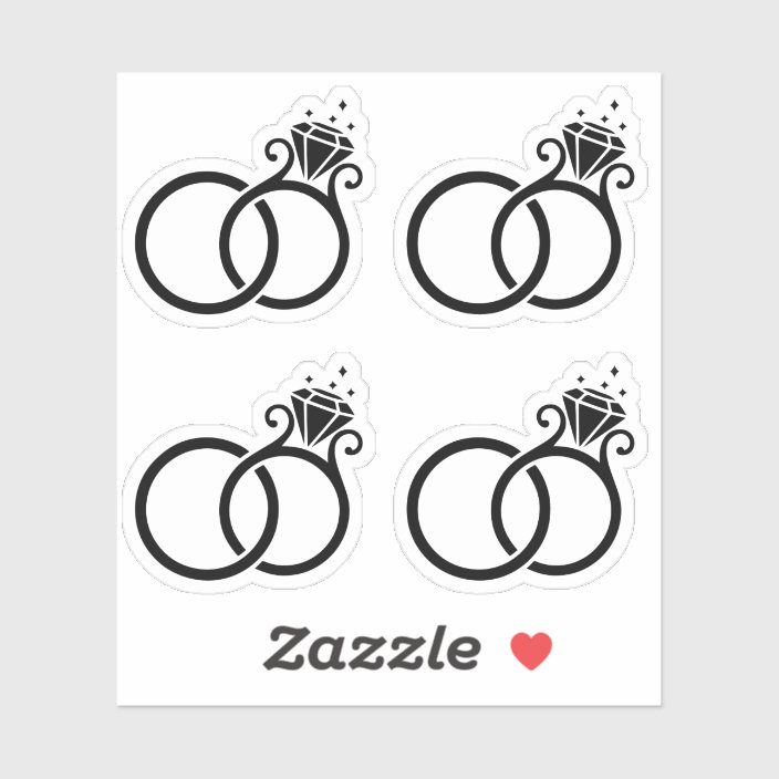 Wedding rings stickers | Zazzle.com