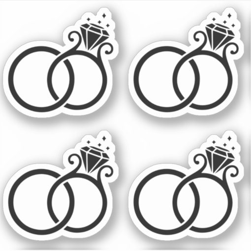 Wedding rings stickers | Zazzle